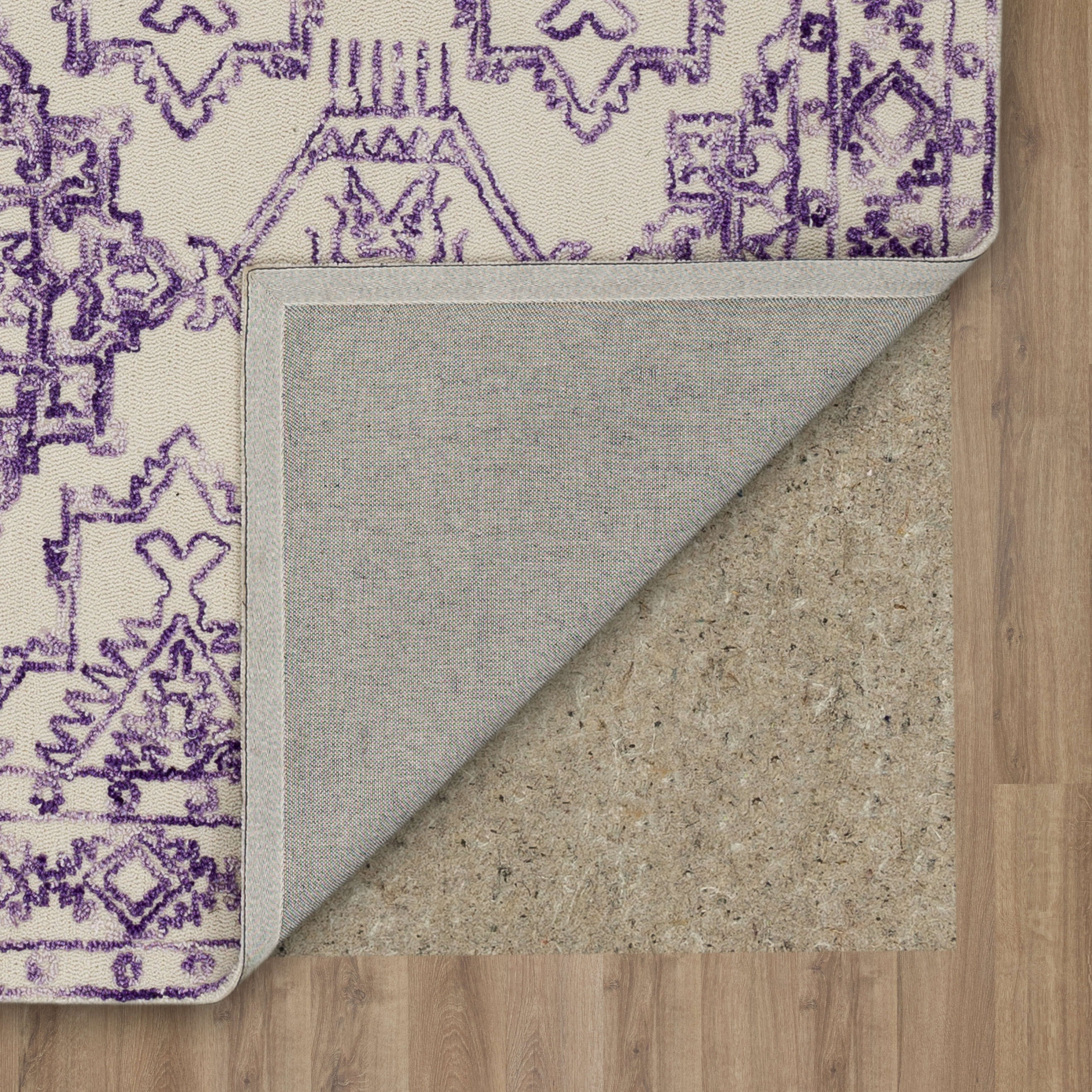 Mohawk Home Kids Collection Geometric Nomad Low Pile Stain/Fade Resistant Non-Skid Area Rug, Purple, 4' x 6'
