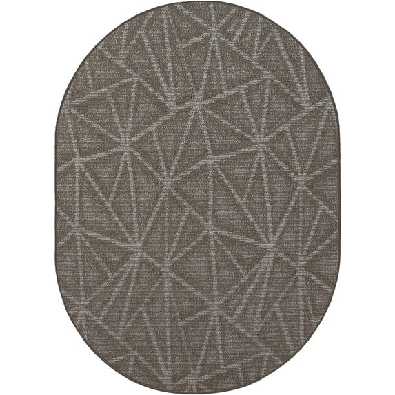 Indoor Outdoor custom size area rugs made in USA pattern Geometrical comes in Ten colors and Nine shapes rectangular,round,square,runners,oval,octagon,half round - Neutral, 12' x 20' Oval Area Rugs
