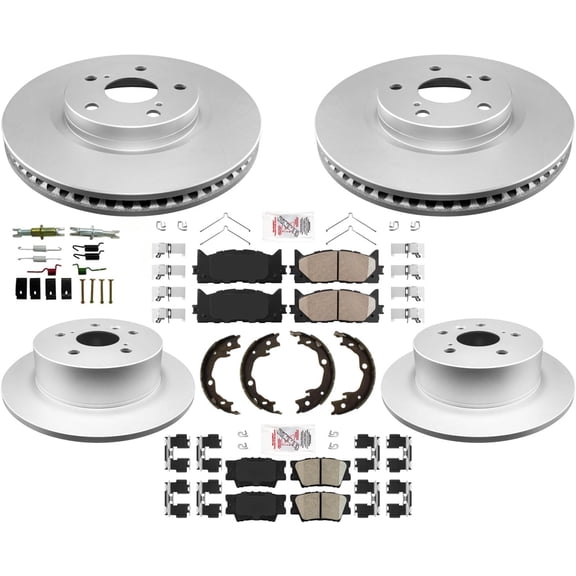 For Toyota 12-16 Camry Coated Front & Rear Disc Brake Rotors & Ceramic Pads