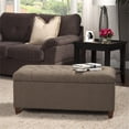 thumbnail image 3 of Homepop Home Decor | Tufted Ainsley Button Storage Ottoman Bench with Hinged Lid | Ottoman Bench with Storage for Living Room & Bedroom, Brown, 3 of 14