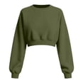 thumbnail image 4 of CONZONE Sweatshirt For Women Long Sleeve Pullover Sweatshirts For Women Solid Color Trendy Fall Winter Womens Hoodies, 4 of 4