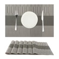 thumbnail image 2 of Unique Bargains Placemats Set of 6, Heat-Resistant Placemat, Polyvinyl Chloride Place Mats Dark Grey 18x12 inch, 2 of 6