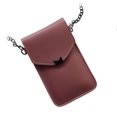 thumbnail image 3 of Bolso bandolera Mujer Bolso bandolera Cadena de piel sintética Pantalla táctil Bolsa de almacenamiento para teléfono, Rosa oscuro Advancent AP000967-02, 3 of 7