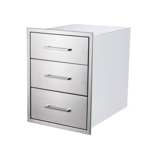 30x10 Inch Stainless Steel BBQ Drawer,Flush Mount Built-In Drawer Cabinet for Outdoor Kitchen Island & BBQ Islands