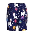 thumbnail image 4 of Rocae Lama in Space for Men's Soft Sleep Pajama Shorts, Waistband and Pockets, 4 of 9