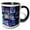 Black/White, variant on 3drose, Image of Metallic Purple and Fuchsia Cubes with Bird, 11oz Magic Transforming Mug