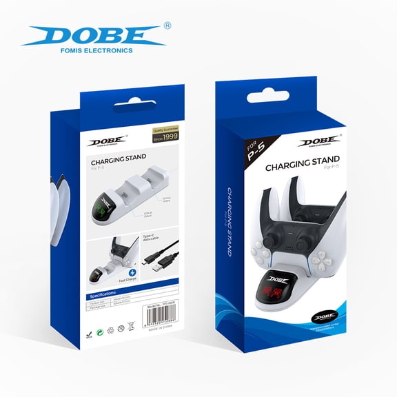 PS5 Slim DualSense Controller Charging Dock - Train Head Style, Dual-Slot Charger for 2 PS5 Wireless Controllers, LED Charge Indicators, Anti-Slip Base, Fast Charging Compatibility