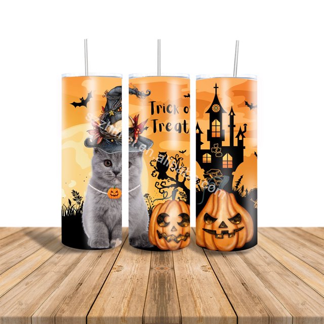 Personalice el diseño lindo kawaii hello cat anime dibujos animados personalizado impreso en 3d Vasos delgados aislados de 20 oz con pajita