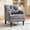 Grey, variant on AUU Mid-Century Modern Tufted Club Chair with Pillow, Upholstered Button Armchair in Linen Corduroy Fabric, Studded Accent Chair for Living Room Bedroom