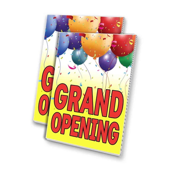 Grand Opening (24" X 36") 4mm Corrugated Plastic Panel, Graphics Applied To 1 Side (Pk of 2)
