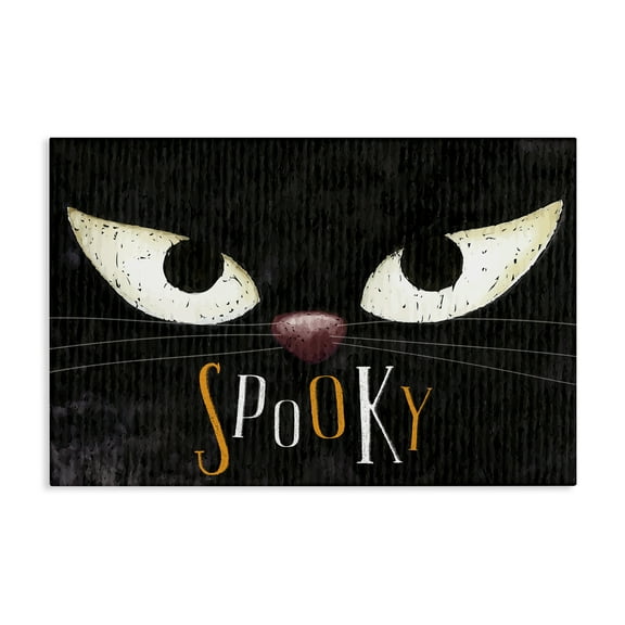 Stupell Industries Spooky Cat Eyes Animals Painting Wrapped Canvas Art Print Wall Art, 24 x 16