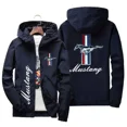 thumbnail image 3 of Chaqueta con capucha con estampado de logotipo de coche Ford Mustang para hombre, rompevientos informal, ropa para exteriores, primavera y otoño, nueva moda, 3 of 5