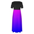 thumbnail image 3 of SMihono Robe Maxi Bohème d'Été pour Femmes Grande Taille Mode Décontractée Manches Courtes Épaules Dénudées Imprimé Col Rond Robe de Plage, 3 of 4