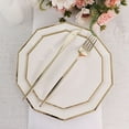 thumbnail image 6 of BalsaCircle 25 White 9" Disposable Paper Salad Plates Gold Trim Tableware Decorations, 6 of 7