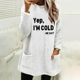 thumbnail image 2 of Lovskoo Women's Fuzzy Fleece Sweatshirt Pullover Tops Crewneck Long Sleeve Pocket Printed Winter Thick Warm Plush Top White, 2 of 5