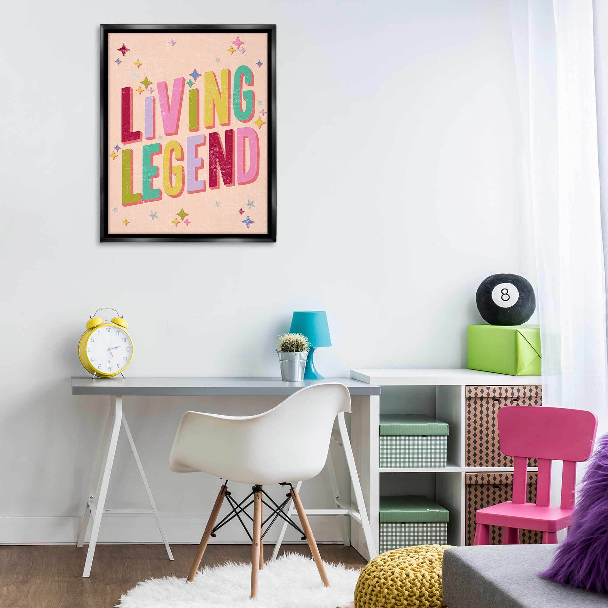 Stupell Industries Vintage Living Legend Phrase Text & Numbers Painting Black Floater Framed Canvas Art Print Wall Art, 25 x 31