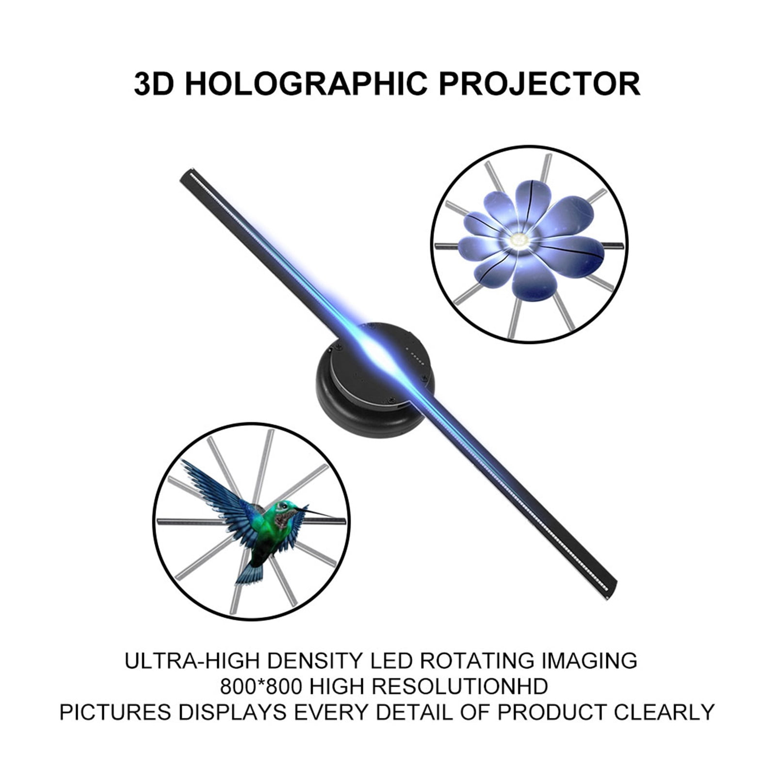 Naked-eye Holographic 3D Projector 3D Hologram Projector Advertising Display 1080P HD Trade Show LED Display Fan ,Versatile And Practical