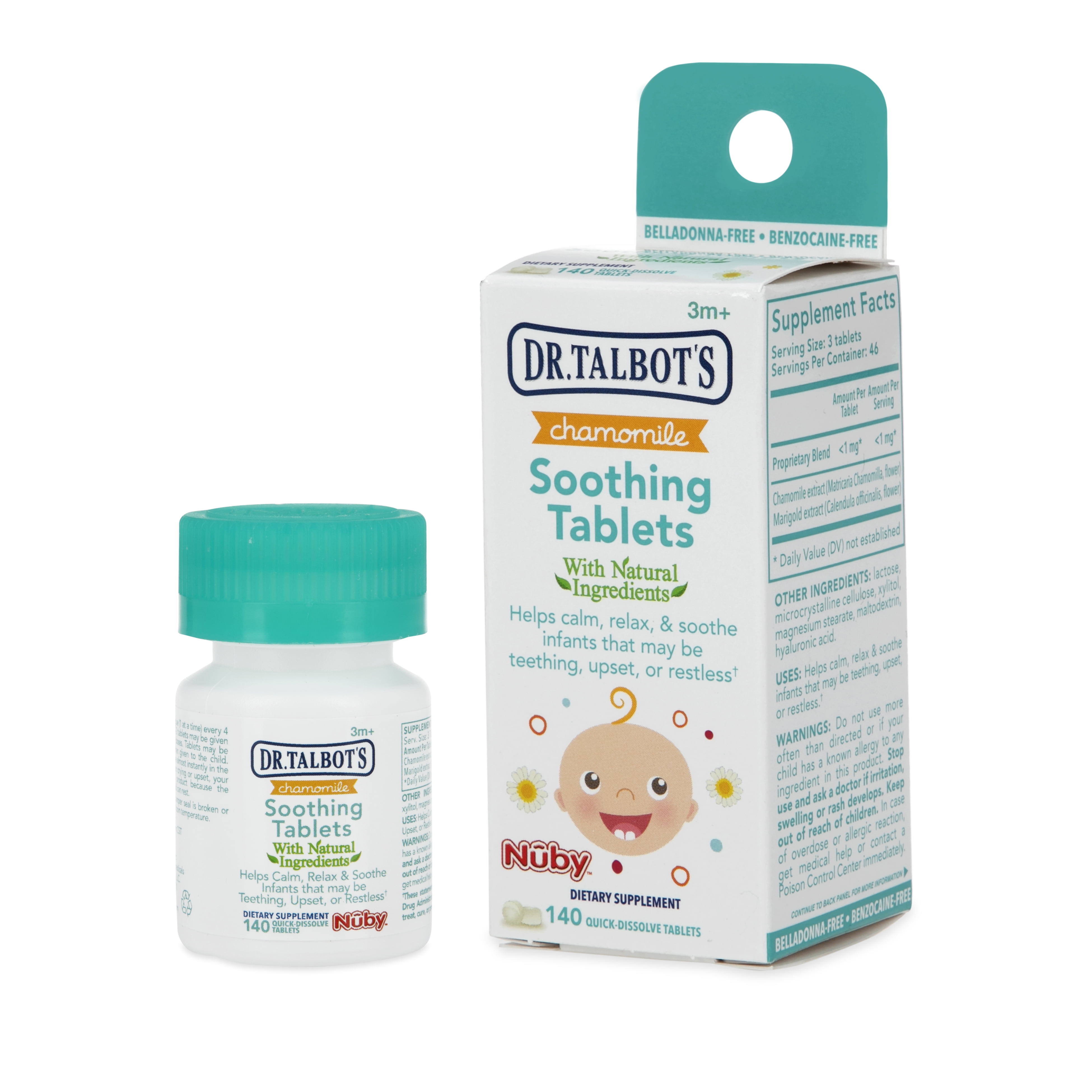 Dr. Talbot's Chamomile Soothing Tablets for Teething Infants, 140 Count