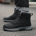XDDST Black Mens Comfortable Dress Shoes Men Snow Boots Fashion New