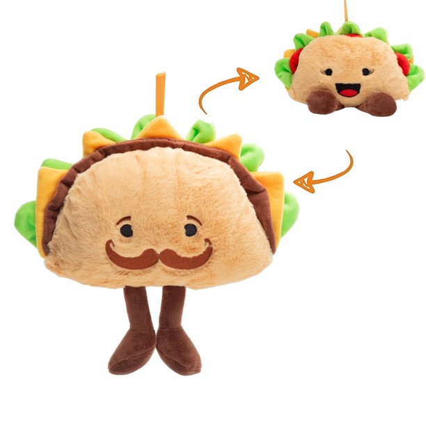Joyamigo Fiesta Taco Juguete De Peluche Reversible Suave Animal De Peluche Snack Taco Con Chirriador En El Interior Cinco De Mayo Regalo Para Niños Regalo De Fiesta Mexicana 9 Pulgadas