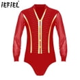 thumbnail image 2 of Traje de baile latino Samba de salón para hombre, Body con diamantes de imitación brillantes, cuello en V, malla transparente, Ropa de baile de Tango y Rumba de manga larga, 2 of 5