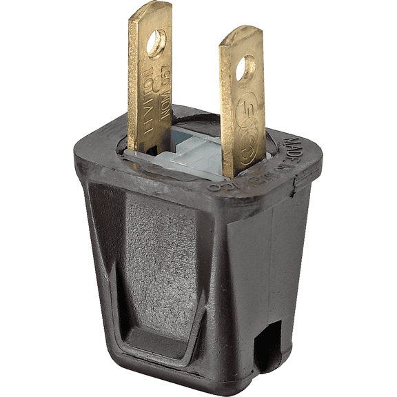 Leviton 125 Cord & Plug in Brown — UL Listed for US Residential Electrical Code Compliance, Drop-in NEC-Standard Wiring