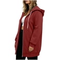 thumbnail image 3 of Womens Plus Size Hoodies Long Tunic Loose Fit Zip Up Sweatshirt Drawstring Casual Oversized Comfy Fall Coat with Pockets, 3 of 6