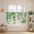 thumbnail image 2 of Country Leaves Kitchen Curtain for Berdoom Living Room Cafe 54 Inch Length, Spring Green Leaf Branches Vine Botanical Tiers Curtains Light Filtering Drapes Window Treatment 2 Panels 52"Wx54"L, 2 of 8