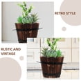 thumbnail image 4 of Shisuyan Pot de Plante en Bois Baril Cache-Pot Réutilisable Support de Jardinière Petit Pot Rétro Pot de Plante en Bois, 4 of 8