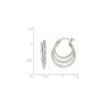 thumbnail image 3 of FB Jewels 14k White Gold Triple Hoop Earrings, 3 of 3
