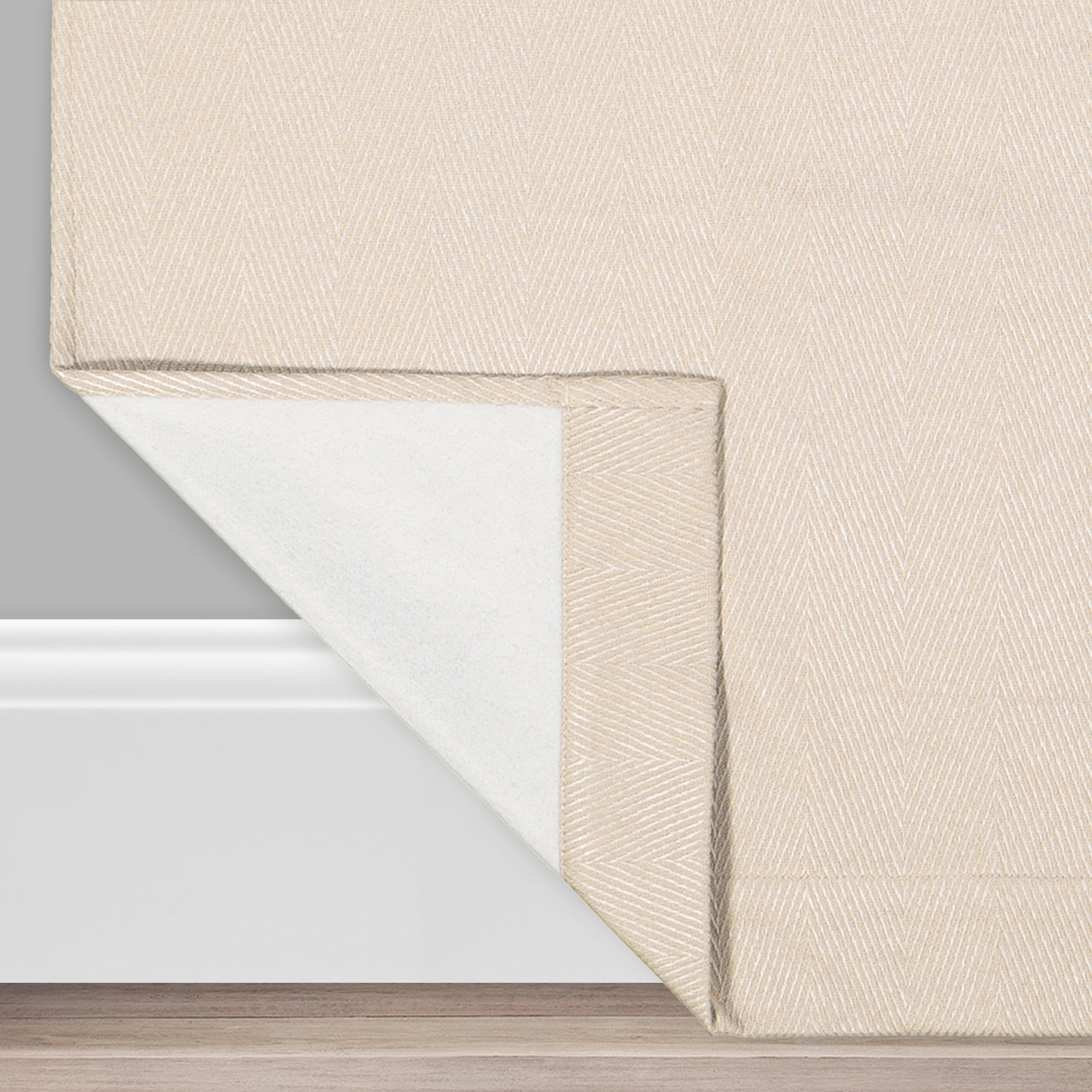 Eclipse Allure Chevron Draft Stopper, 100% Blackout Grommet Top Curtain Panel, Taupe, 50 x 84