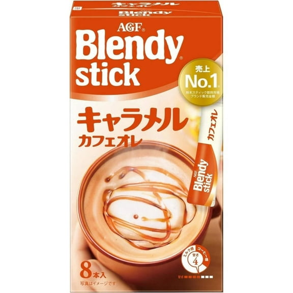 AGF Blendy Caramel Cafe au Lait 8 Stick x 6 Bags Made in JAPAN - Tokyo Sakura Mall