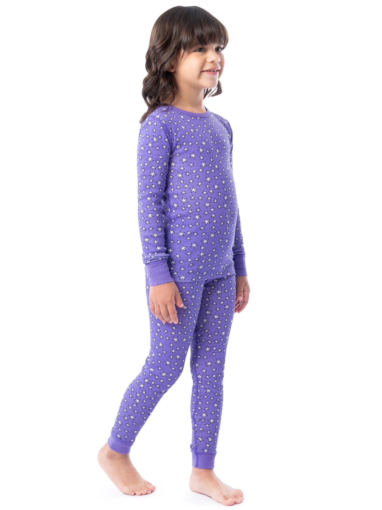 Fruit of the Loom Girl's Snug Fit 100% Cotton Pajama Sets, 4-Piece, Sizes 4-12