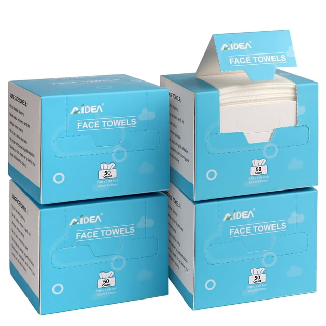 Toallas faciales desechables AIDEA de 200 unidades (4 cajas) para piel sensible