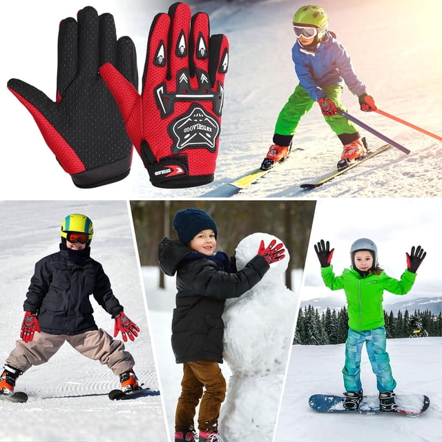 Thinsony Breathable And Anti-slip Winter Gloves For Motorcyclists Stay Comfortable And In Control All Winter red 1Set