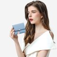 thumbnail image 4 of FloreceBien Cartera de mujer de piel sintética suave y lisa, Cartera de mujer Monedero con colgante de hoja delicada de piel sintética, Cartera corta para mujer, 4 of 5