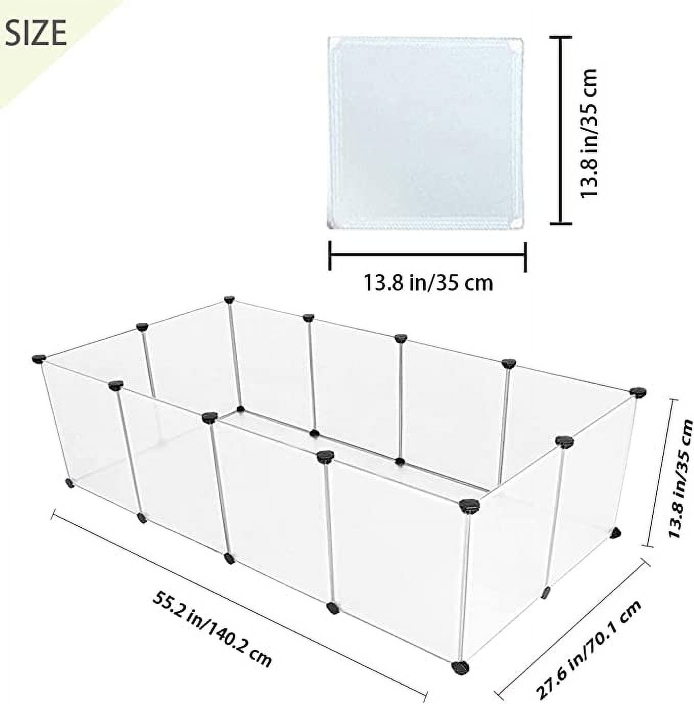 Gzxs Pet Plastic Playpen,Rabbit Panels,Small Animals Portable Yard Fence Rabbits DIY Outdoor & Indoor Fences,Kitten Breeding Crate for Hamster,Bunny,Puppy,Hedgehogs,Guinea Pig(12 Pcs)