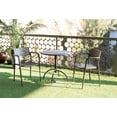 thumbnail image 4 of Patio Bistro Metal Dining Table, Outdoor Steel Slat Round Table for 2 Person,Diameter 23.6", Furniture Table for Backyard, Garden, Lawn and Porch - Brown …, 4 of 8