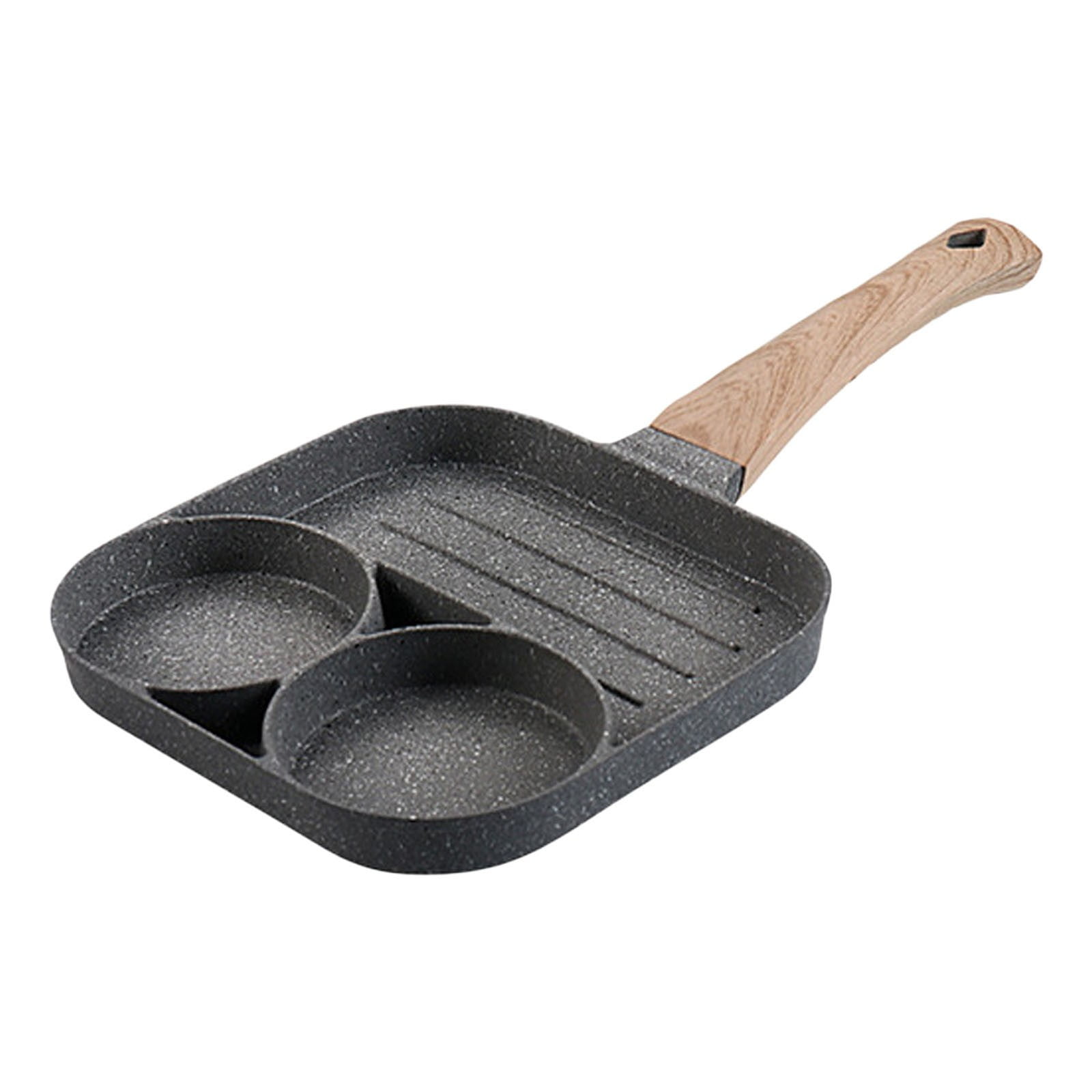 Mfigree Nonstick Divided Grill Pan for Stove Tops, 3-Section Versatile Breakfast Grilling Pan, Durable Square Grill Skillet, Steak Griddle Pan,Induction Compatible