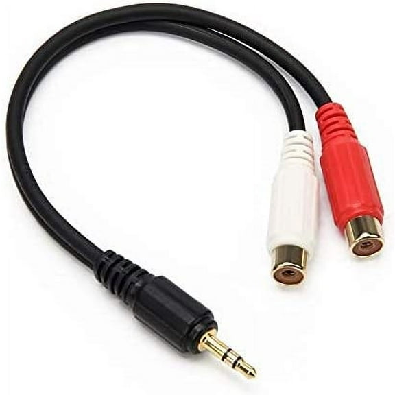 3.5mm Gold 1/8 Stereo Mini Jack Male to 2 Female RCA Adapter Audio (20cm)