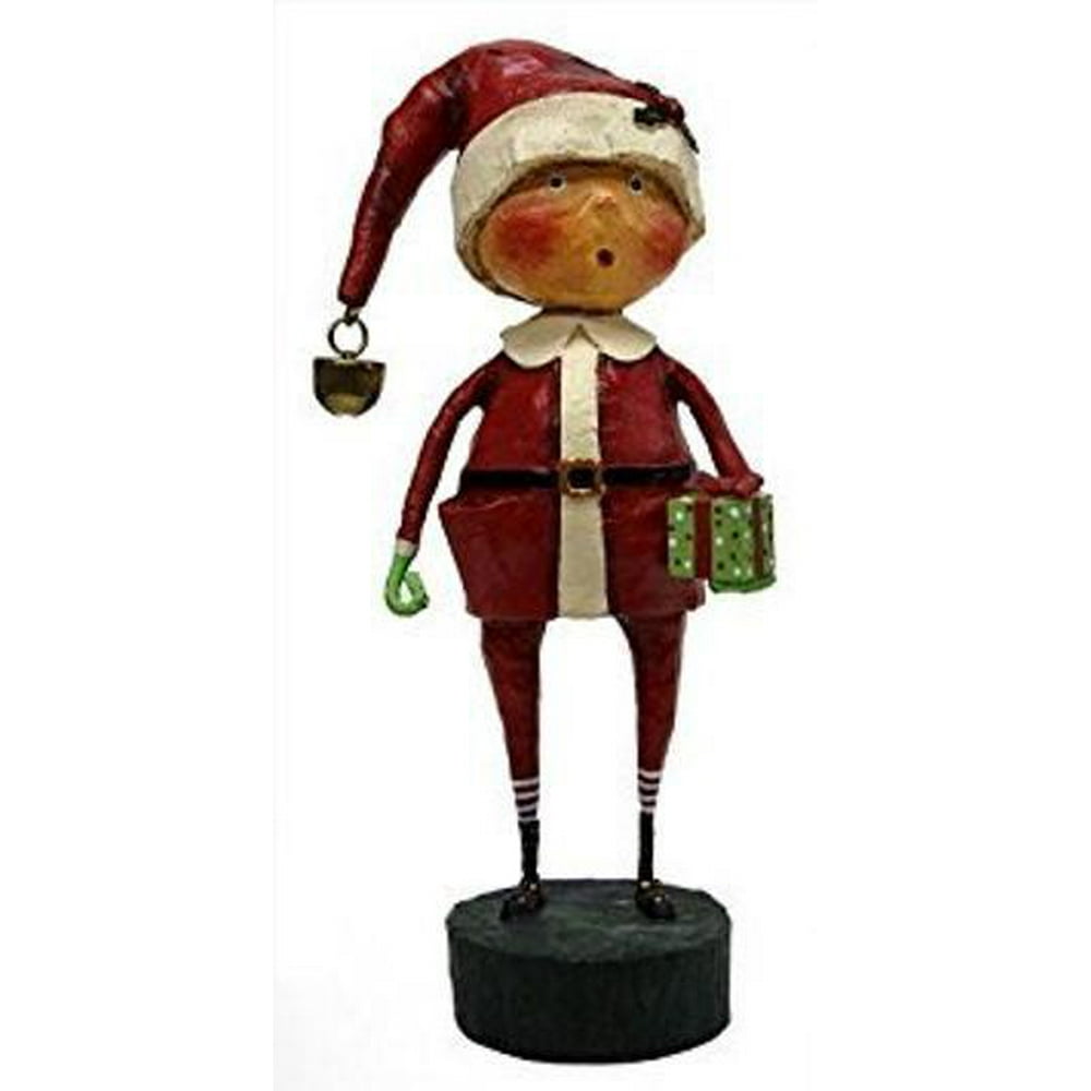PLAYING SANTA Whimsical Christmas Figurine 6" Tall, Lori Mitchell, by ESC