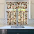 thumbnail image 3 of Colorful Vintage Rooster2(1) Kitchen Curtain Valance 3 Piece Home Curtains and Valance Set Curtain Sink Window Decor Window Treatment Tier 27.5x36 Length, 3 of 6