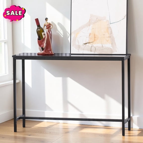 GZXS Narrow Console Table, 41.3" Entryway Table, Modern Sofa Table for Hallway, Foyer, Living Room, Easy Assembly, Black