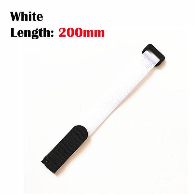 Cable Ties Reusable Self Adhesive Width 20mm Hook Loop Bundle Fastener Nylon Strap Reverse Buckle Line Wire Organizer White 200mm 30 pieces