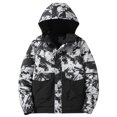 thumbnail image 4 of Winter Warm Hooded Mens Down Jacket Coats Thermal Insulated Outerwear Floral Printed for Cold Weather Windproof with Detachable Hood A-Black L, 4 of 4