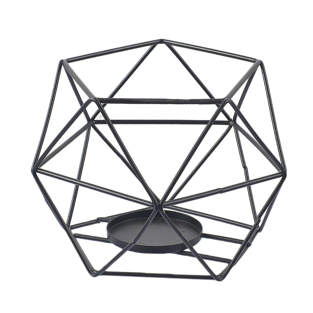 3D Geometric Copper Candlestick Tea Light Holder Dining Coffee Table Centerpiece 