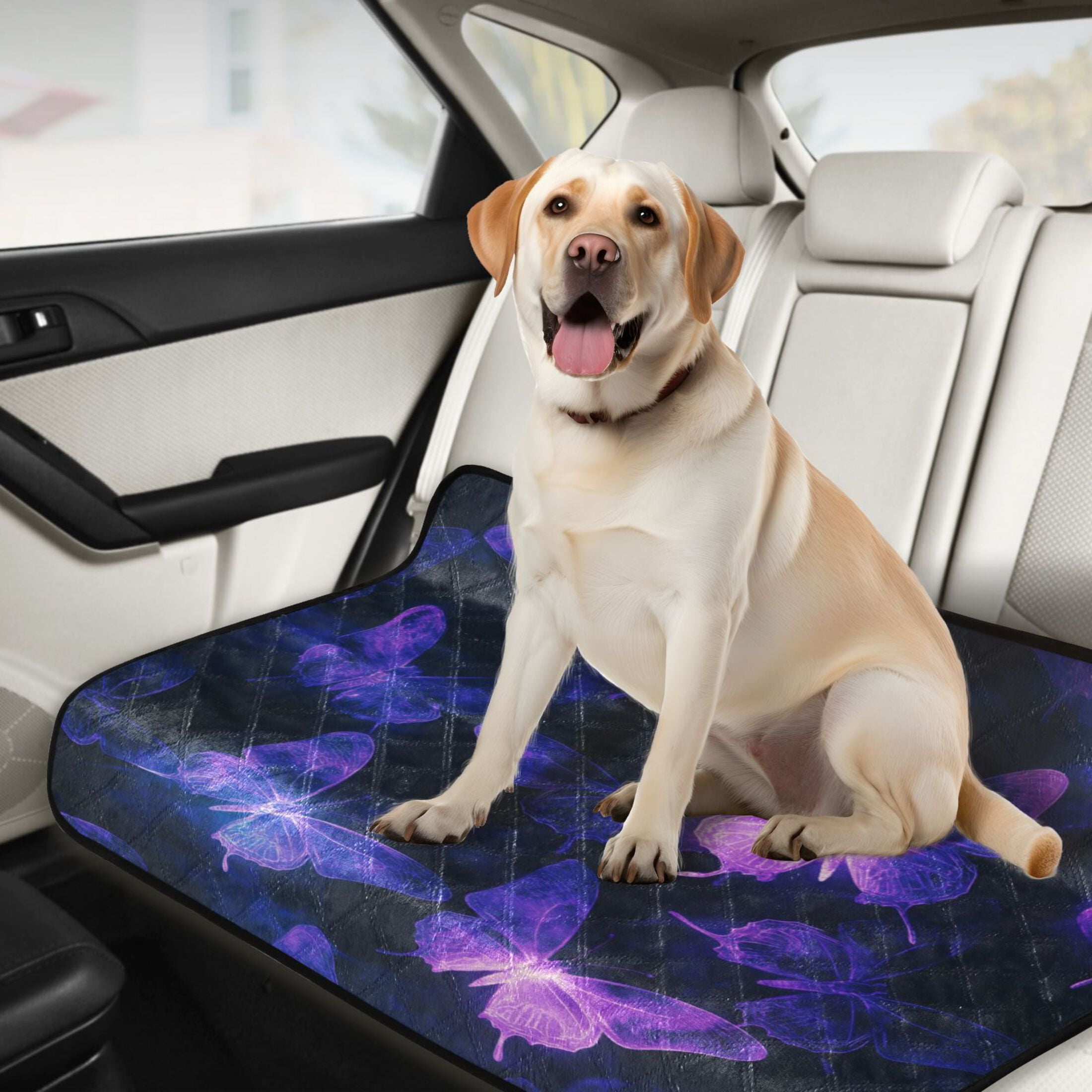 Washable Pet Pee Pads with Super Absorbent Reusable Training Pads for Dogs & Cats Purple Glowing Butterflies