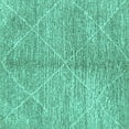 thumbnail image 1 of Ahgly Company Machine Washable Indoor Square Abstract Turquoise Blue Modern Area Rugs, 3' Square, 1 of 4