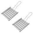 thumbnail image 1 of Oleegame Rouleau pour Hot-Dogs BBQ 2 Pcs pour Gril, Outil de Cuisson de Maïs Portable, Grille-Pain Pliable en Acier Inoxydable pour Saucisses avec Poignée, Convient aux Barbecues à la Maison et à l'Extérieur, Capacité de 5 Hot-Dogs (, 1 of 8