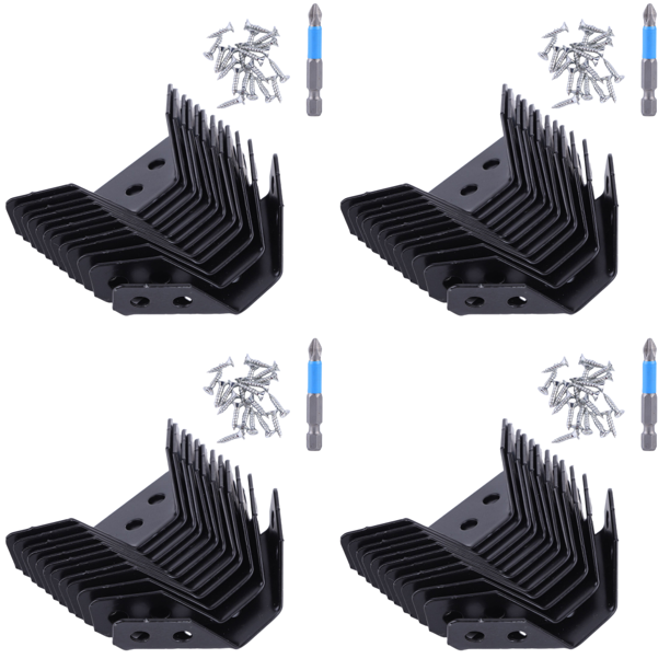 Conectores Esquina Universales para Muebles Acero Inoxidable Con Tornillos 12 Uds. Color